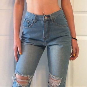 Ripped flare jeans